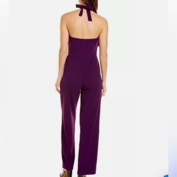 Bebe Women's Plum Ruffled Halter Jumpsuit size 12 - Picture 2 of 8